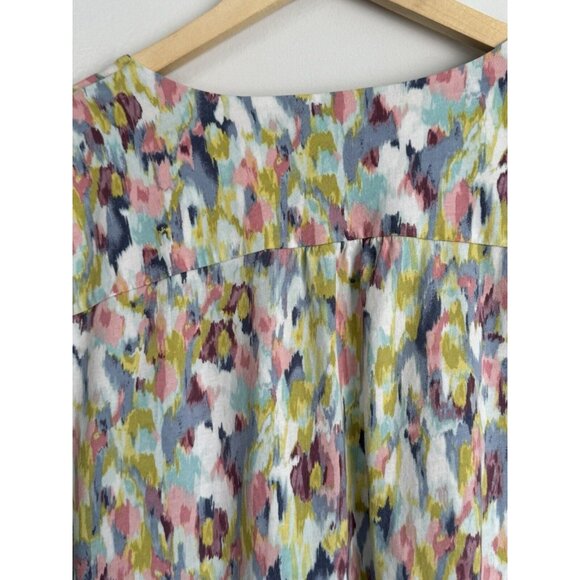 J. Jill Pure Jill Women Watercolor Tunic Top XL Pocket Long Sleeve Modal Blend - Picture 5 of 9